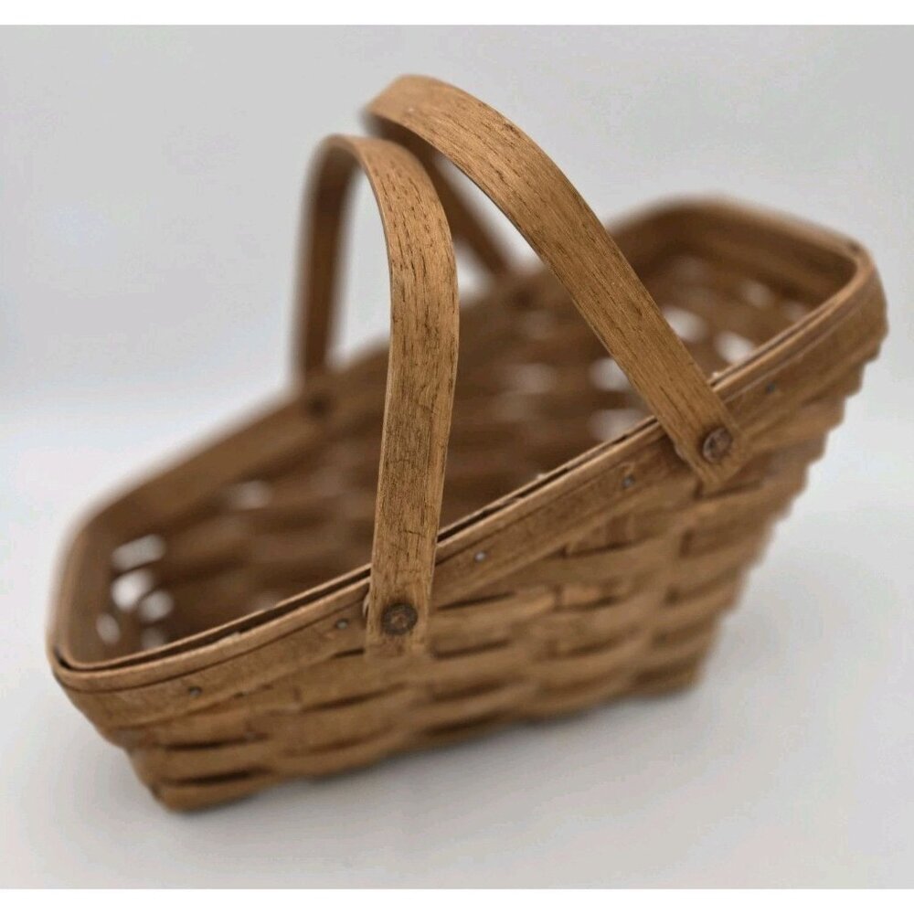 Longaberger Medium Vegetable Basket 1988 Signed SMC USA 12 X 11 Double Handles U
